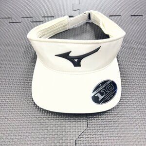 Mizuno White Flexfit 110 Adjustable Sports Visor Hat Polyester/Spandex One Size